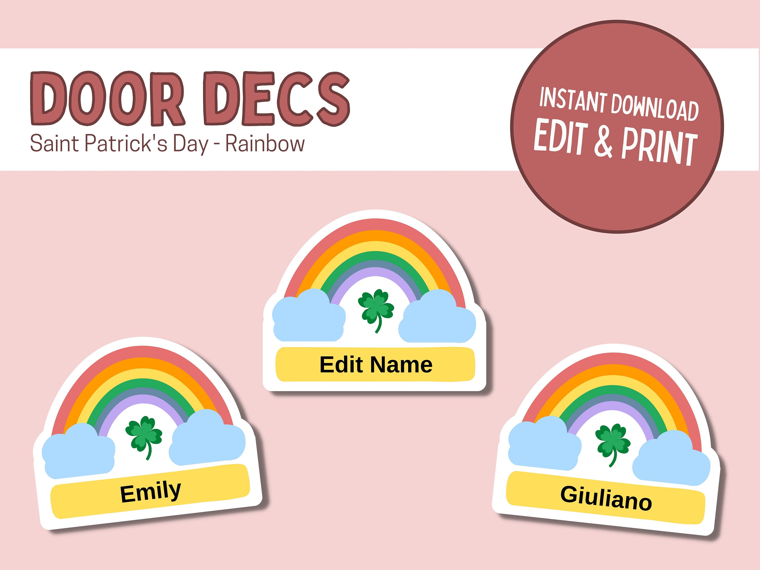 INSTANT DOWNLOAD door Dec saint Patricks Day Etsy