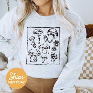 Vintage Mushroom Sweatshirt: Retro Nature Lover Crewneck