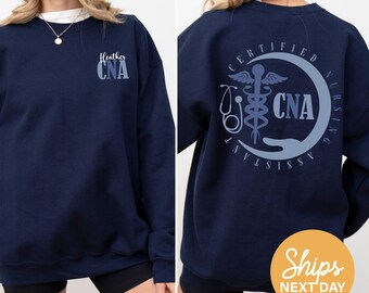 Sudadera de cuello redondo de CNA, asistente de enfermería certificado, personal médico