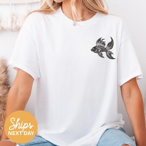 retro fish shirt, vintage fish tee, goldfish shirt, Goldfish lover gifts, comfort colors shirt, Koi fish tee, animal lover gifts, animal tee