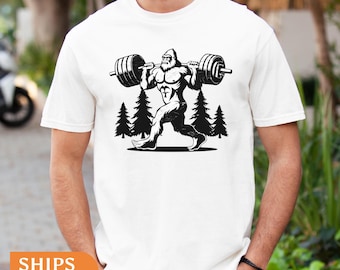 Funny Bigfoot Weightlifting T-Shirt - Comfort Colors Sasquatch Tee