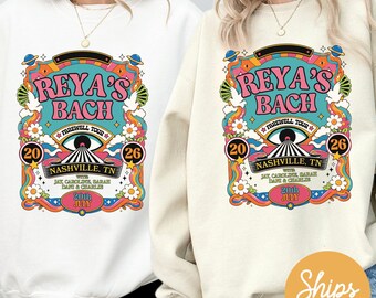 Nashville Bachelorette Sweatshirt, Custom Retro Bachelorette Party Crewneck, 70s Psychedelic Concert Bach Hoodie, Custom Bach Pullover
