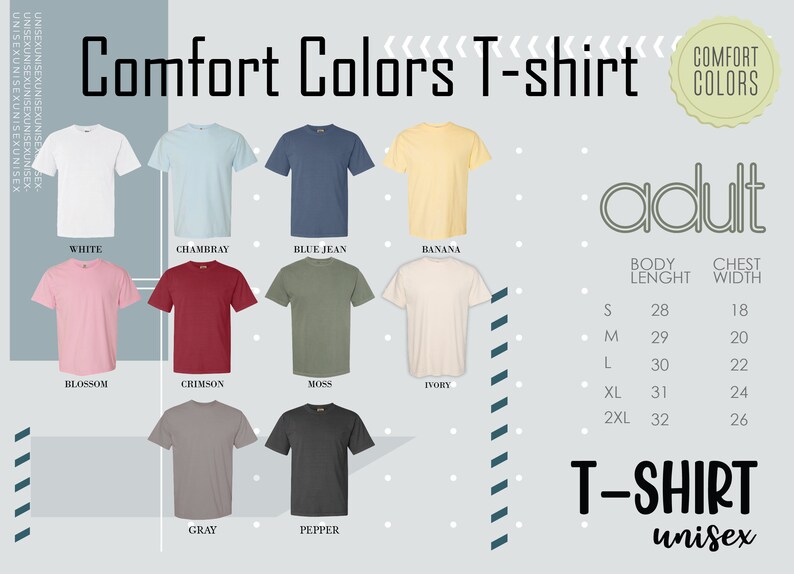 a t - shirt with different colors and sizes