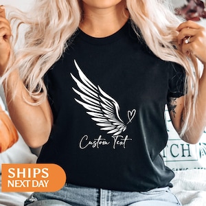 Custom Angel Wings Comfort Colors Shirt: Memorial Tee