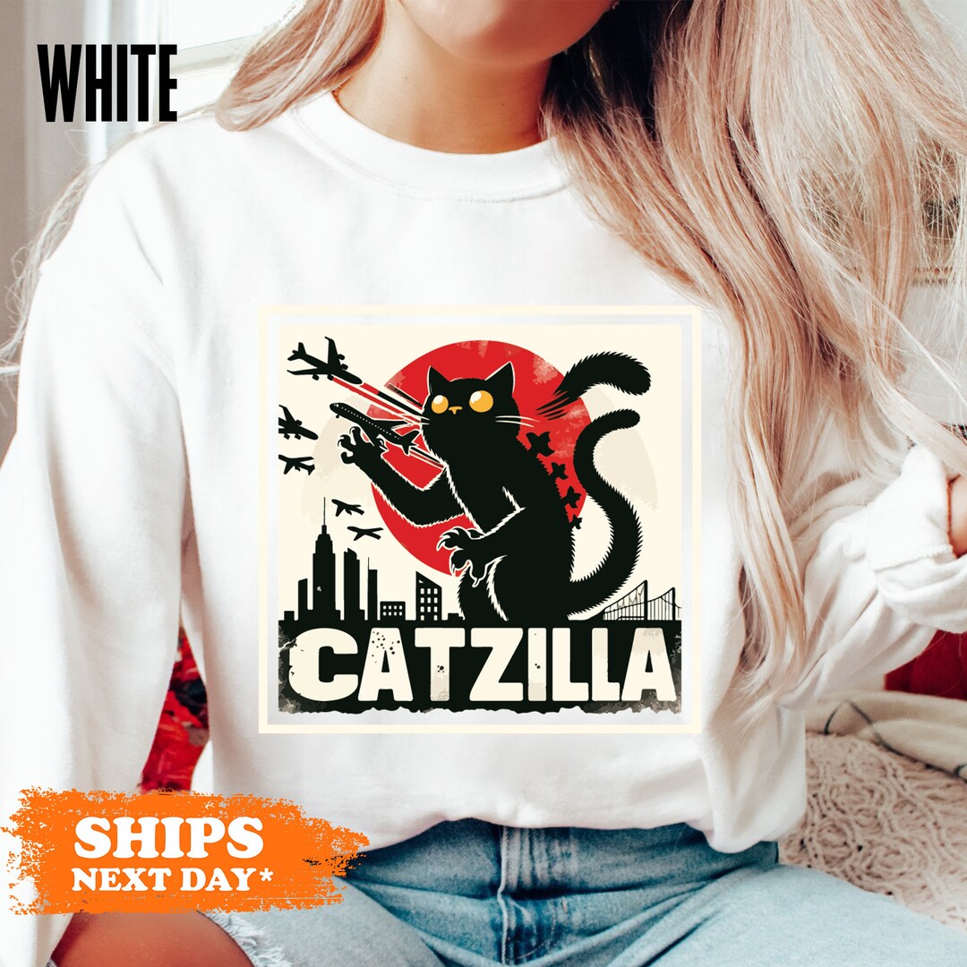 Funny Cat Crewneck, Catzilla Hoodie, Crazy Cat Lady Sweater, Cat Mom Crewneck, Cat Monster