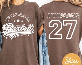 Custom Baseball Mom Tee, Personalized Sports Team Shirt, Baseball Lover Gift