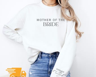Sudadera de madre de la novia: cuello redondo de boda personalizado