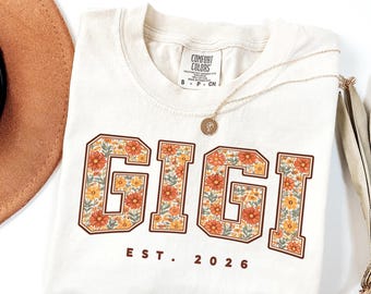 custom gigi shirt, floral gigi tee, custom grandma t-shirt, personalized mama tee, mother's day gifts, grandma birthday gifts, nana t-shirt