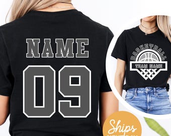 Custom Basketball Team Comfort Colors T-Shirt: Personalized Sports Mom Gift