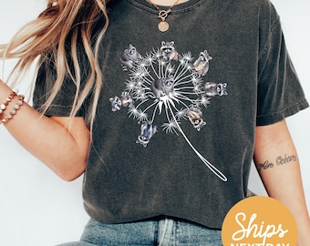 Funny Raccoon Meme Shirt: Dandelion Graphic Tee