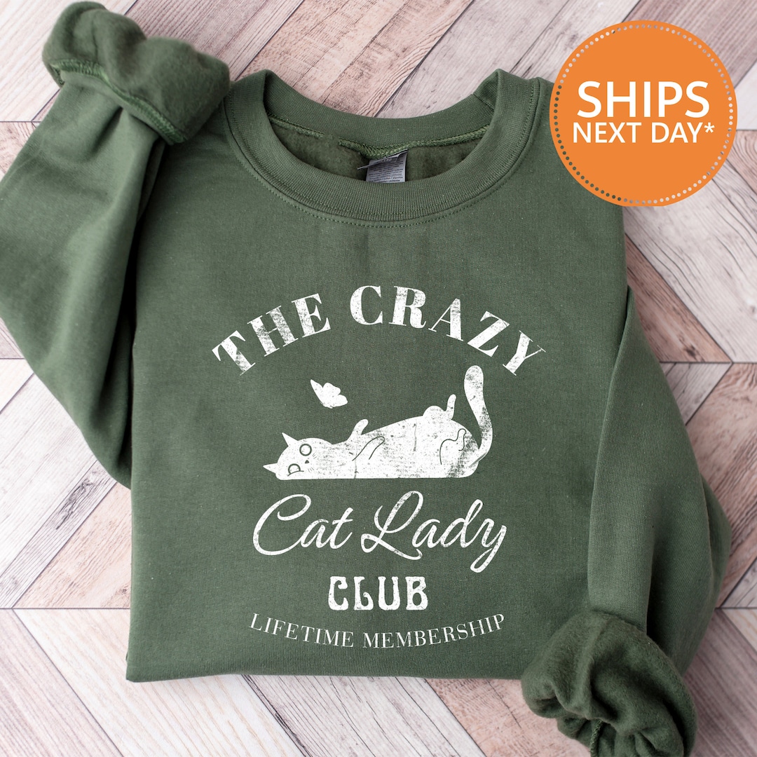 ROUND NECK SWEATER SHES A CRAZY CAT