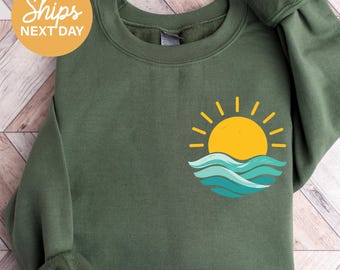 Summer Beach Sweatshirt: Sunshine Crewneck, Vacation Hoodie