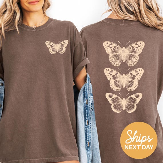 vintage butterfly t-shirt, retro butterfly tee, cottagecore shirt, butterfly graphic tee, nature shirt, nature lover gifts, butterfly lover