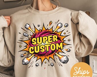 Custom Superhero Sweatshirt, Birthday Crewneck, Dad Mom Sweater