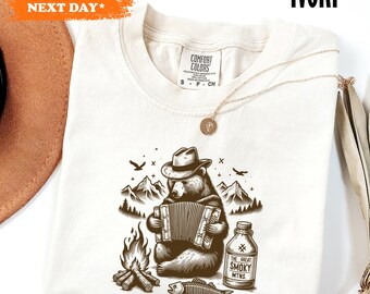 Smoky Mountains Comfort Colors Tee, Bluegrass Bear Shirt