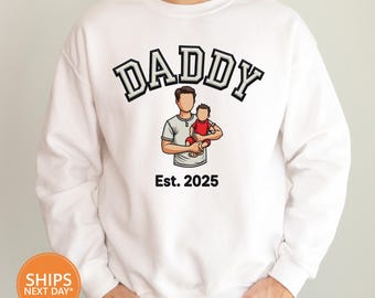 custom daddy sweatshirt, custom dad crewneck, personalized papa hoodie, father's day gifts, new dad gifts, custom grandpa crewneck, dad gift