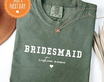 Custom Bridesmaid Comfort Colors T-Shirt: Bridal Party Tee