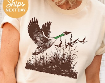 Mallard Duck T-Shirt: Retro Wild Duck Graphic Tee, Nature Lover Gift