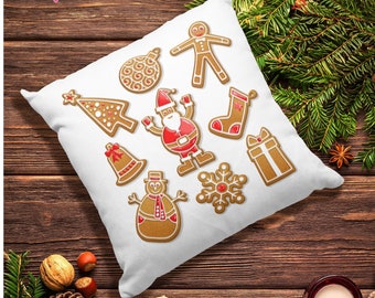 Lebkuchen Wunderland Kissenbezug: 30,5 cm großer Lebkuchen Wunderland Kissenbezug