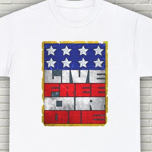 Live Free -Unisex Heavy Cotton Tee, Patriotic, American, Liberty, 4th of July, Independence Day, Red white and blue, T Shirt, Graphic, USA