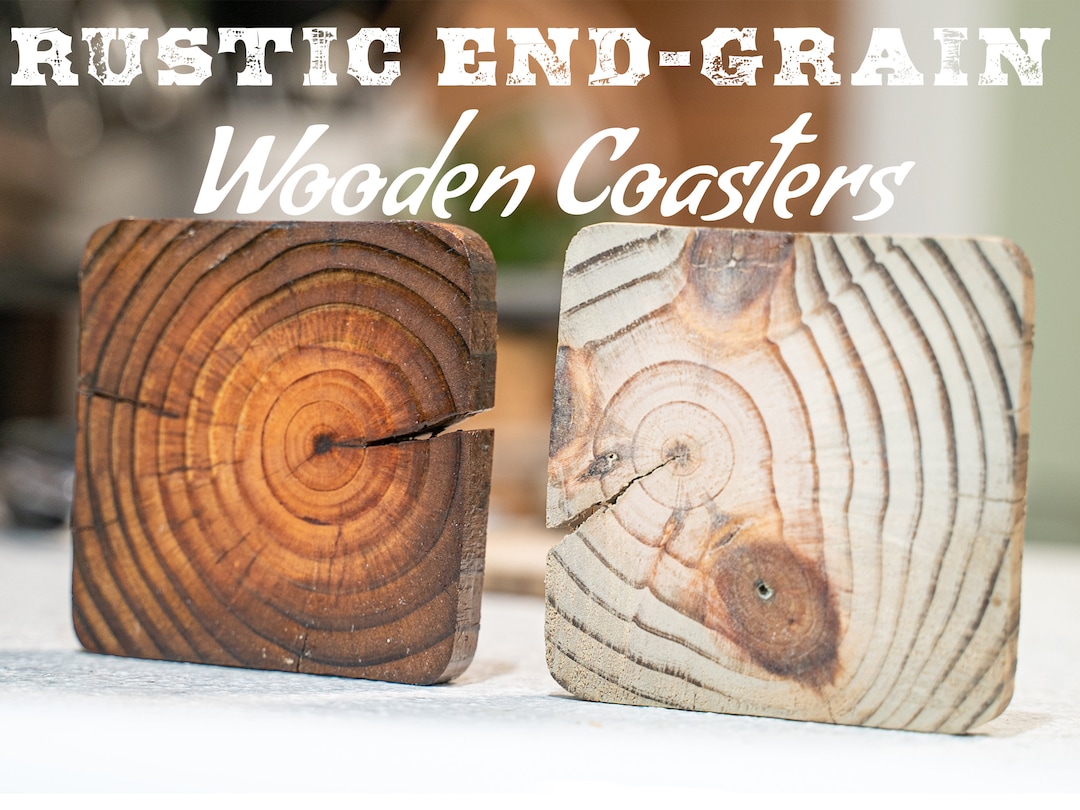 Rustic Endgrain Wooden Coasters, Outdoor/indoor Coasters, Wooden