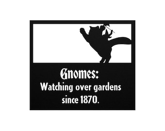 Gnome Defender Series 2-Metal sign – garden gnome – cat sign