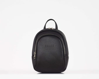 Women's backpack made of eco-leather, women's bag black