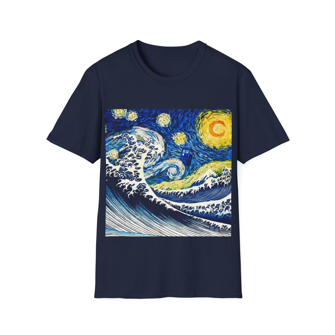 Doctor Who Tardis Japan Wave Van Gogh Unisex Softstyle T-shirt - Etsy