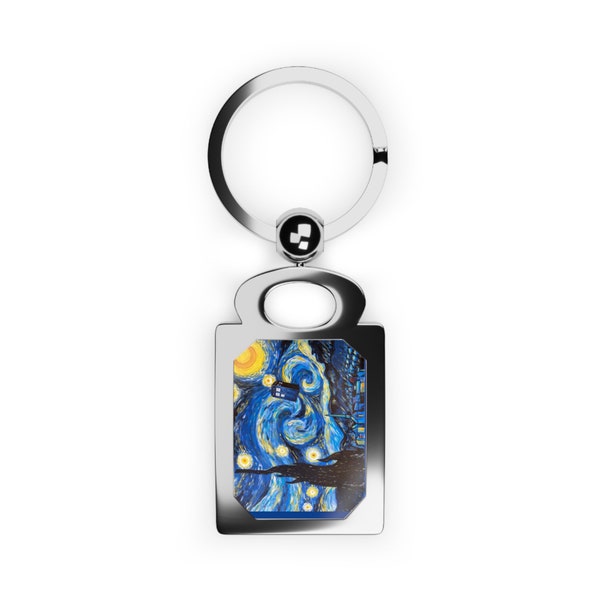 Van Gogh Starry Night Tardis Keyring