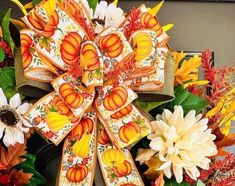 Fall Sunflower Pumpkin Wreath: Thanksgiving Door Hanger