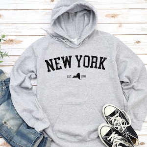 New York Hoodie Travel Gift New York College Sweatshirt Gift New England Hoodie for Her Sweatshirt for Him State Shirt Quality Unisex Hoodie