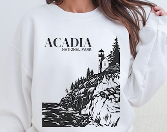 Acadia National Park Sweatshirt Maine Gift for Traveler Shirt National Park Crewneck Gift Adventure Shirt for Outdoor Lover Vintage Sweater
