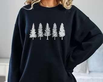 Sudadera de camping Sudadera de pino Regalo para amantes de la naturaleza Camisa de senderismo de viaje Sudadera de cuello redondo de la naturaleza