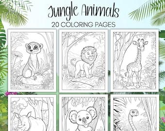Animal Coloring Pages for Kids Coloring Printable Coloring Book Jungle Coloring Pages Kids Safari Animals Coloring Pages Printable Wildlife