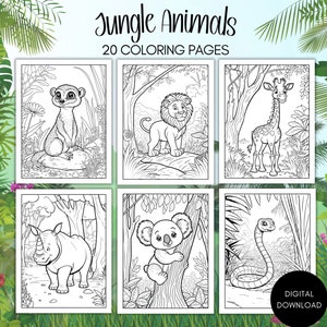 Animal Coloring Pages for Kids Coloring Printable Coloring Book Jungle Coloring Pages Kids Safari Animals Coloring Pages Printable Wildlife