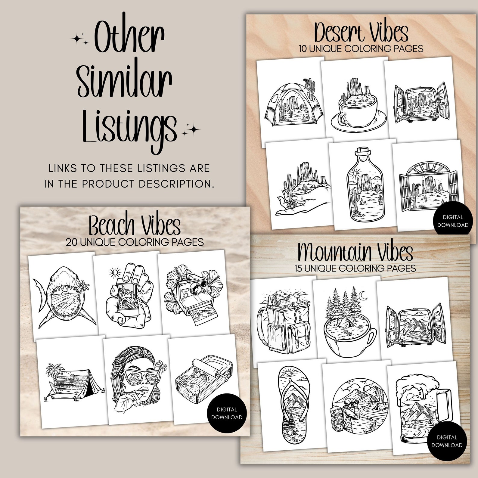 Beach Coloring Pages for Adults Printable Coloring Book Beach - Etsy