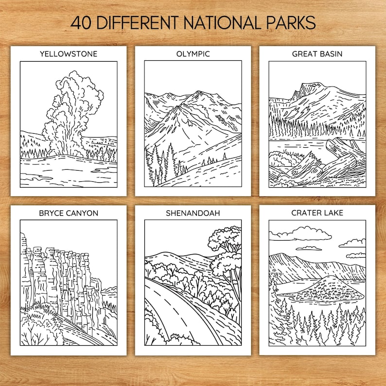 National Park Printable Coloring Pages Kids Printable Coloring - Etsy