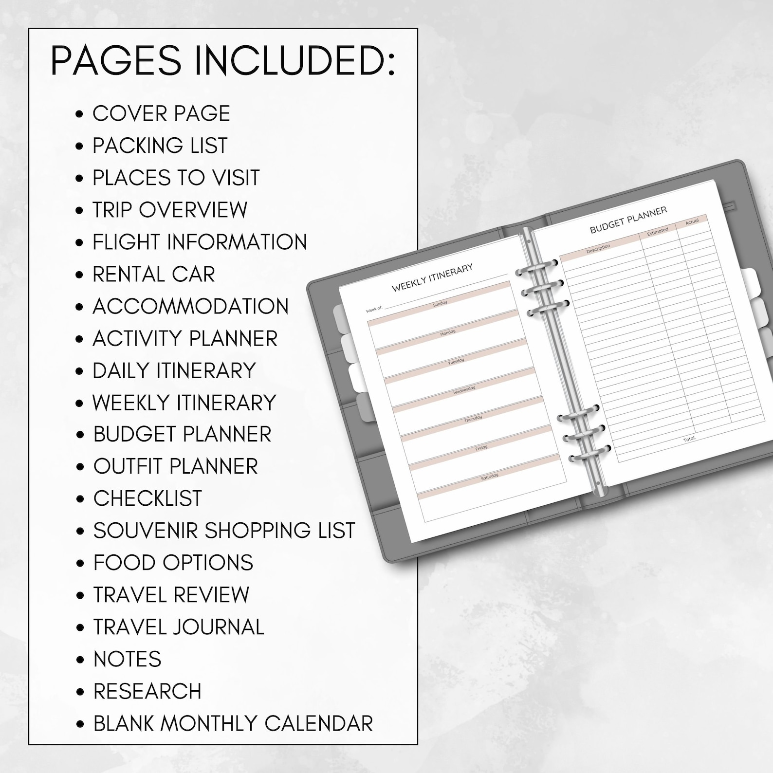 Travel Planner Printable Travel Template Digital Download Printable ...
