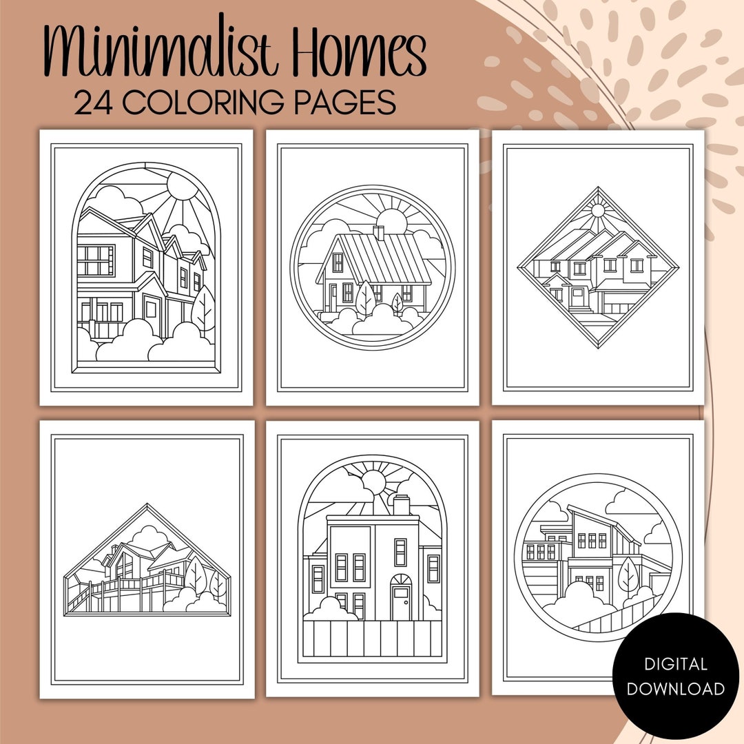 Home Coloring Pages Minimalist Coloring for Adults Printable Coloring