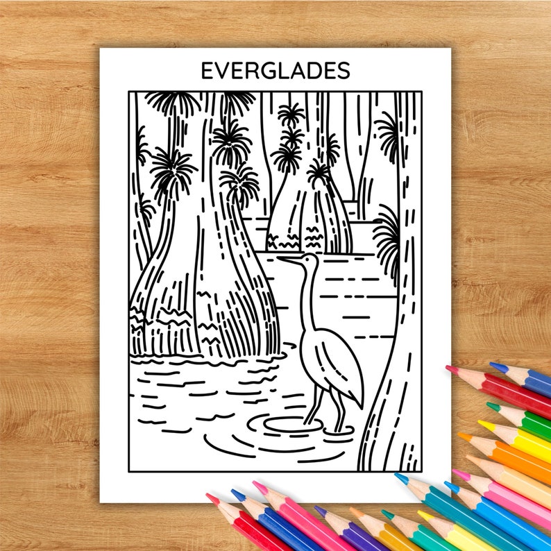 National Park Printable Coloring Pages Kids Printable Coloring - Etsy