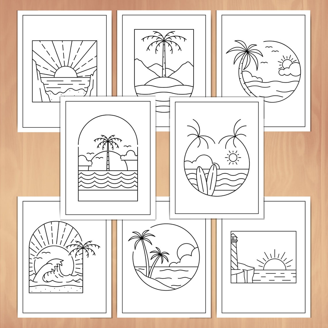 Minimalist Coloring Pages for Adults Printable Coloring Book - Etsy