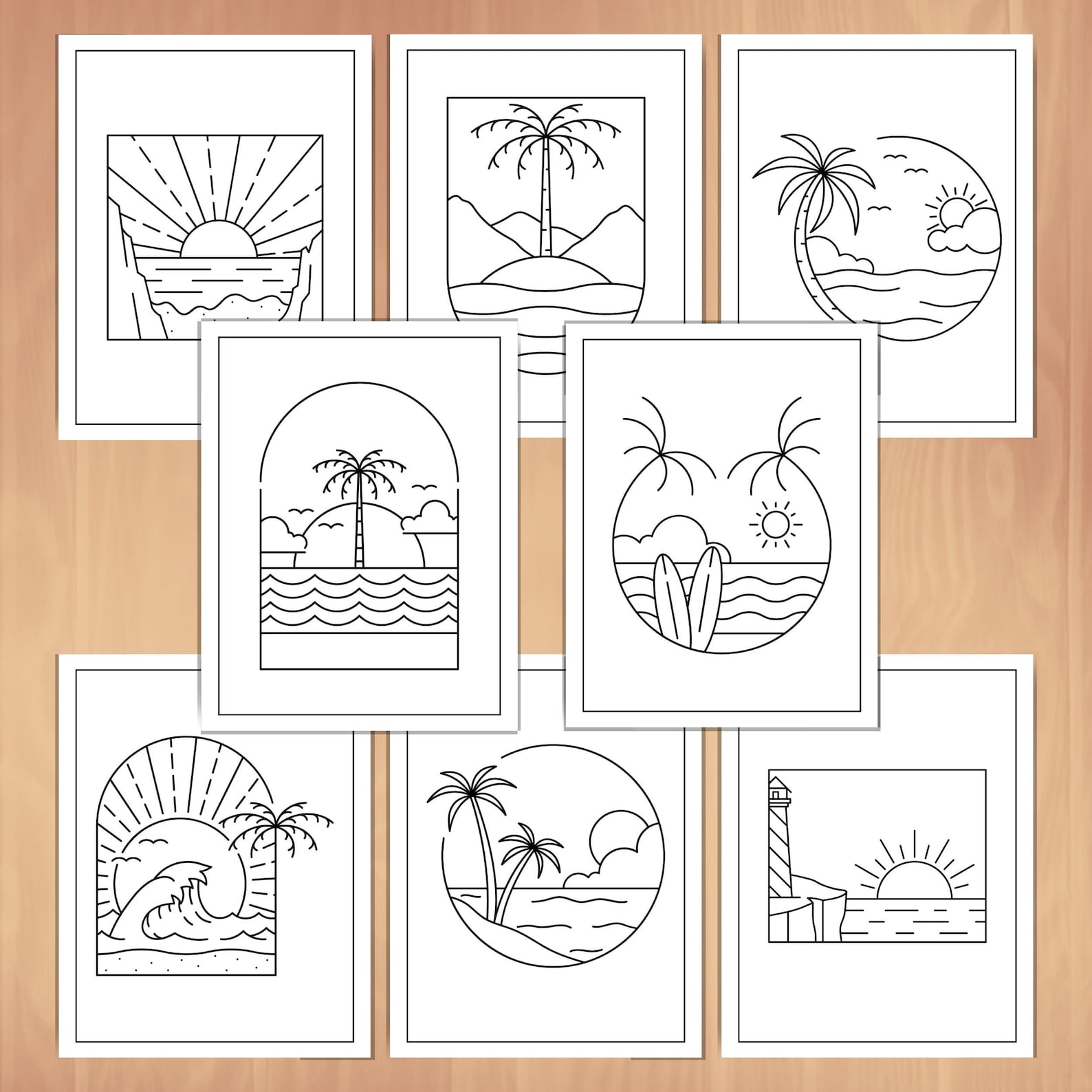 Minimalist Coloring Pages for Adults Printable Coloring Book - Etsy