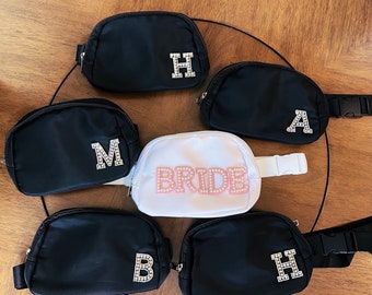 Custom Bachelorette Fanny Pack Cute Patches Personalized For Bride/Bridesmaids Set Initial Crossbody Wedding Purse Bride Fanny Pack Gift