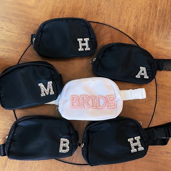 Custom Bachelorette Fanny Pack Personalized For Bride/Bridesmaids Set Initial Crossbody Wedding Purse Bride Fanny Pack Gift
