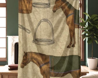 Horse Throw Blanket Velveteen Equestrian Home Decor Soft Plush Sofa Throw Horse Lover Gift