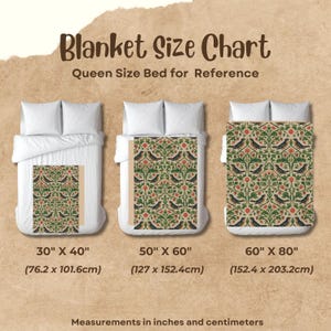 English Garden Botanical Throw Blanket Velveteen Soft Floral Bird Pattern William Morris Heritage Textile Style Cottagecore Aesthetic Country House Vintage Sofa Accent Armchair Styling Premium Quality Daily Comfort Beige Sage Green Dusty