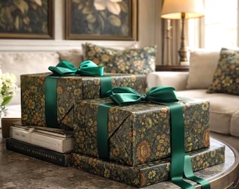William Morris Wrapping Paper Roll Heritage Botanical Gift Wrap English Garden Floral Cottagecore Wedding & Hostess Gift
