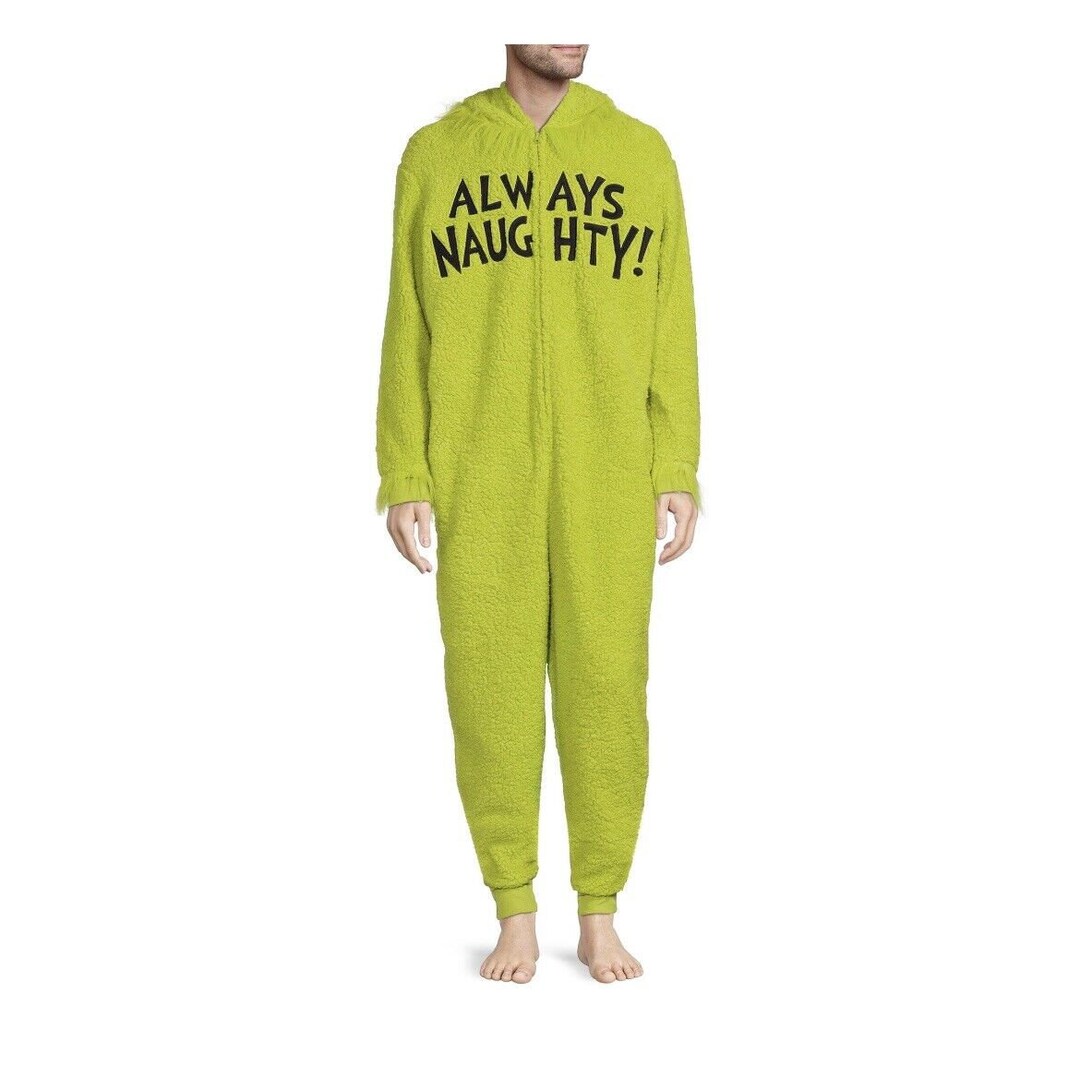 The Grinch Full Pajama Onesie Union Suit Green W/ Hoodie Etsy