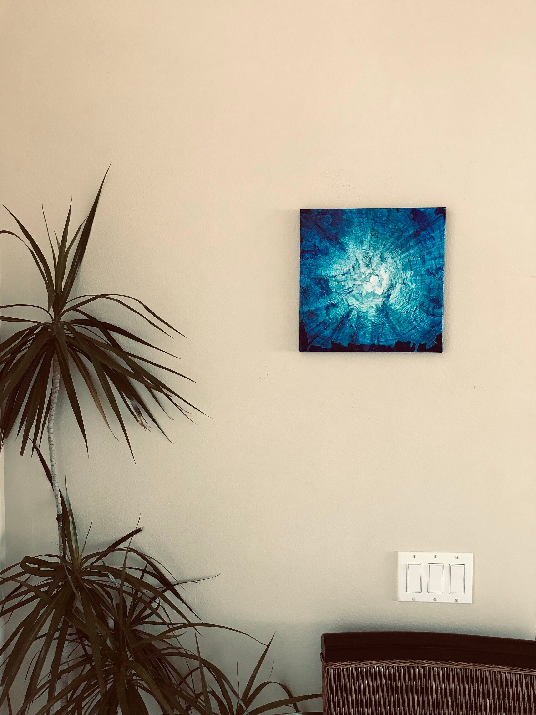 12x12 Hand Painted Original UNDERWATER LOOKING UP Painting Etsy