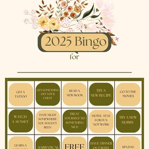 2025 Bingo Card